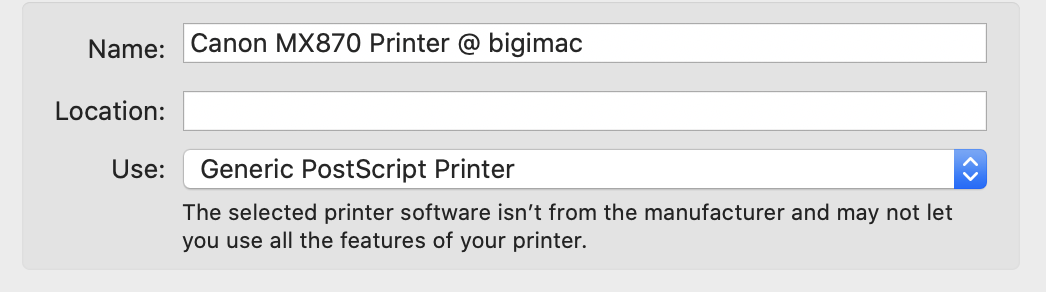 Generic Postscript Printer